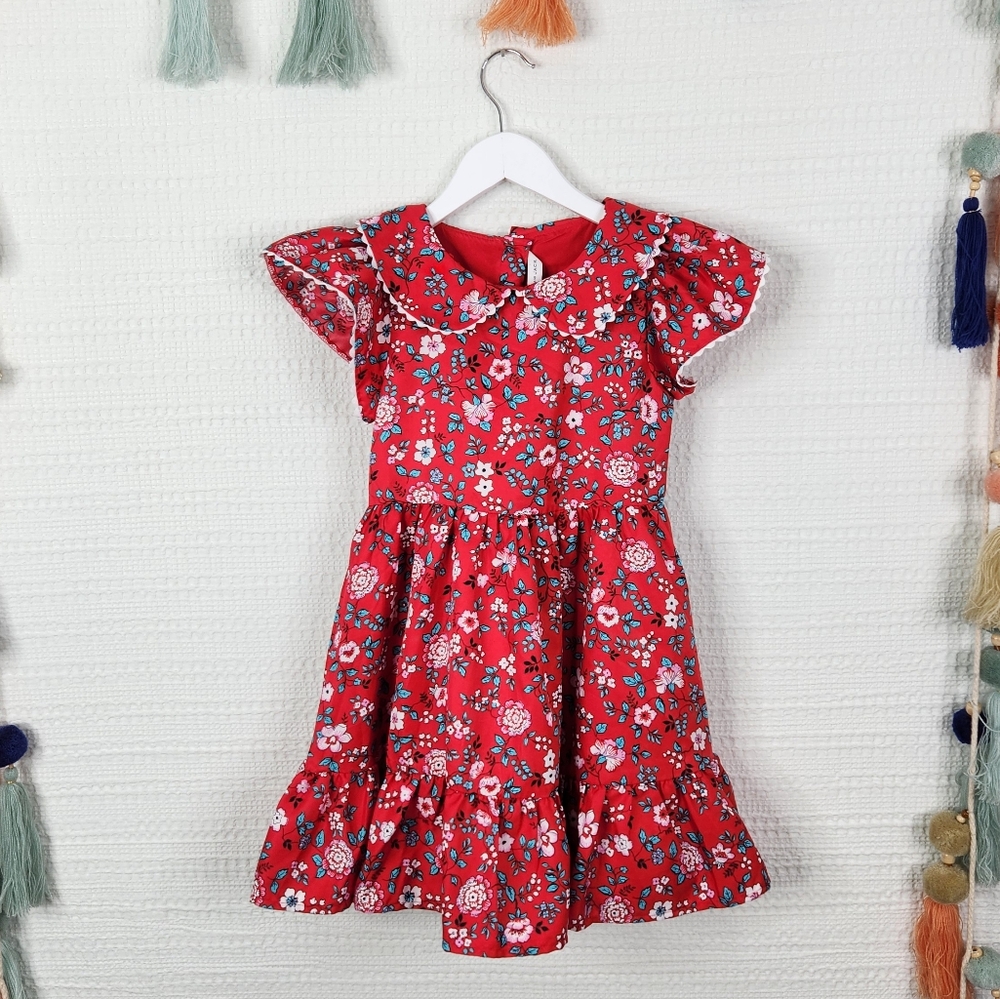 Janie And Jack Floral Flutter Sleeve Dress